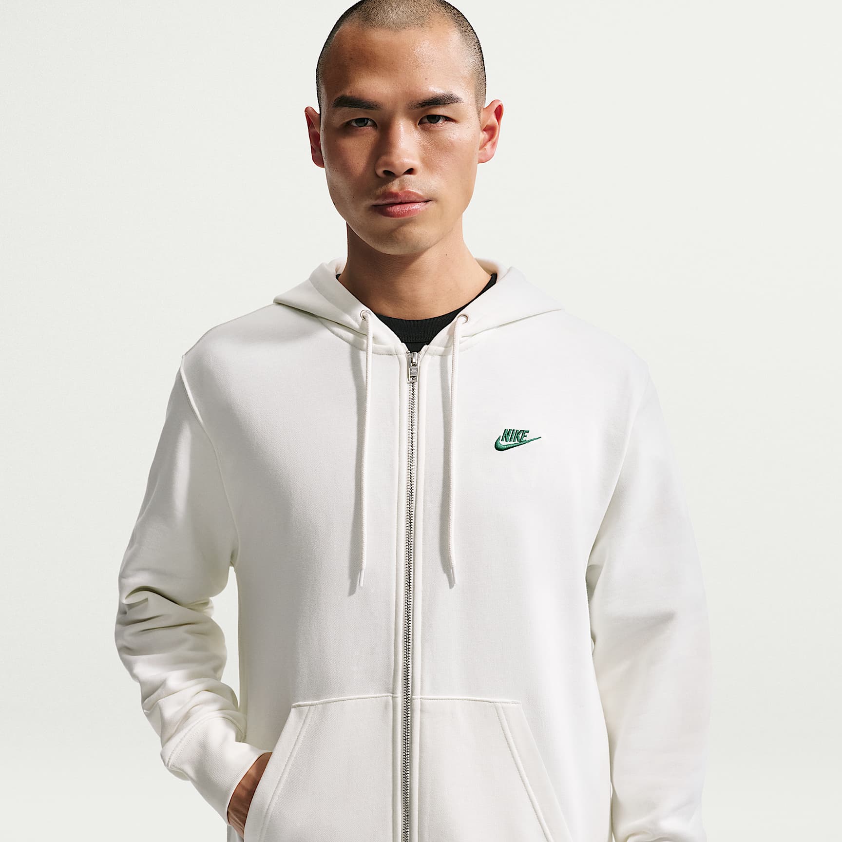na.e Hoodie Half Coat フーディハーフコート　ホワイト Nike Sportswear Club Men's French Terry Full-Zip Hoodie. Nike ID